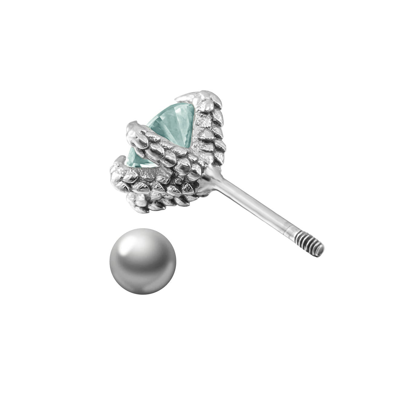 Sterling Silver Maldives Blue Dragon Claw Stud Earrings for Men Women with screw back, D Color VVS Clarity Mossanite Moissanite Mens Earrings Stud Jewelry for Women Men, Birthday Gifts