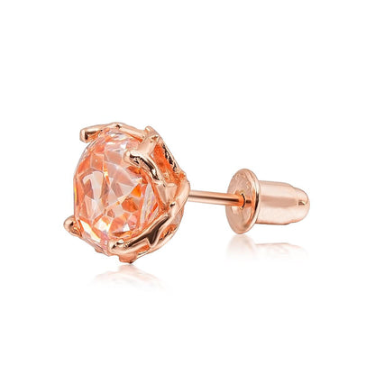 [LUMI96] Sterling Silber Dorn Rose Cut AAAAA+ CZ Ohrstecker, Schmuck für Männer Frauen, Unisex 