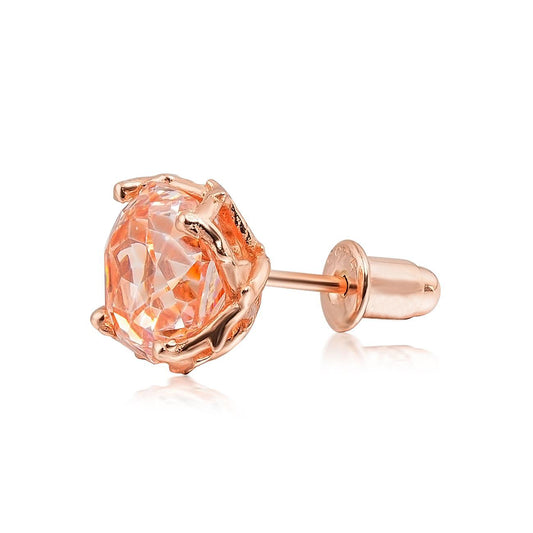 [LUMI96] Sterling Silber Dorn Rose Cut AAAAA+ CZ Ohrstecker, Schmuck für Männer Frauen, Unisex 