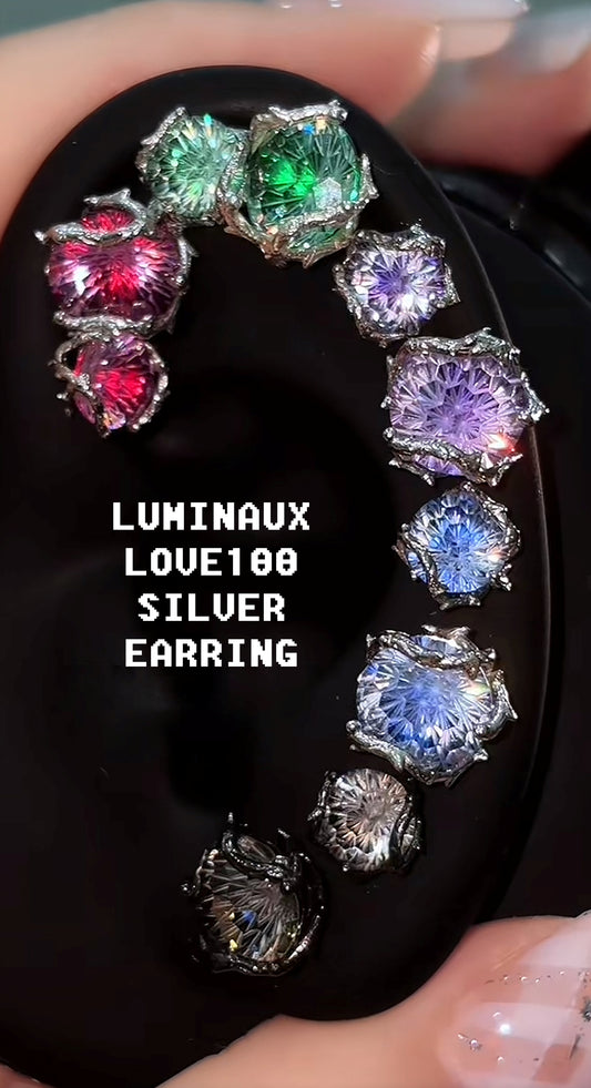 [LUMI9] Sterling Silver LOVE100 Thorn Earring 8MM AAAAA+ CZ Bullet back AAAAA+ D Color VVS Clarity Unisex Fashion Jewelry