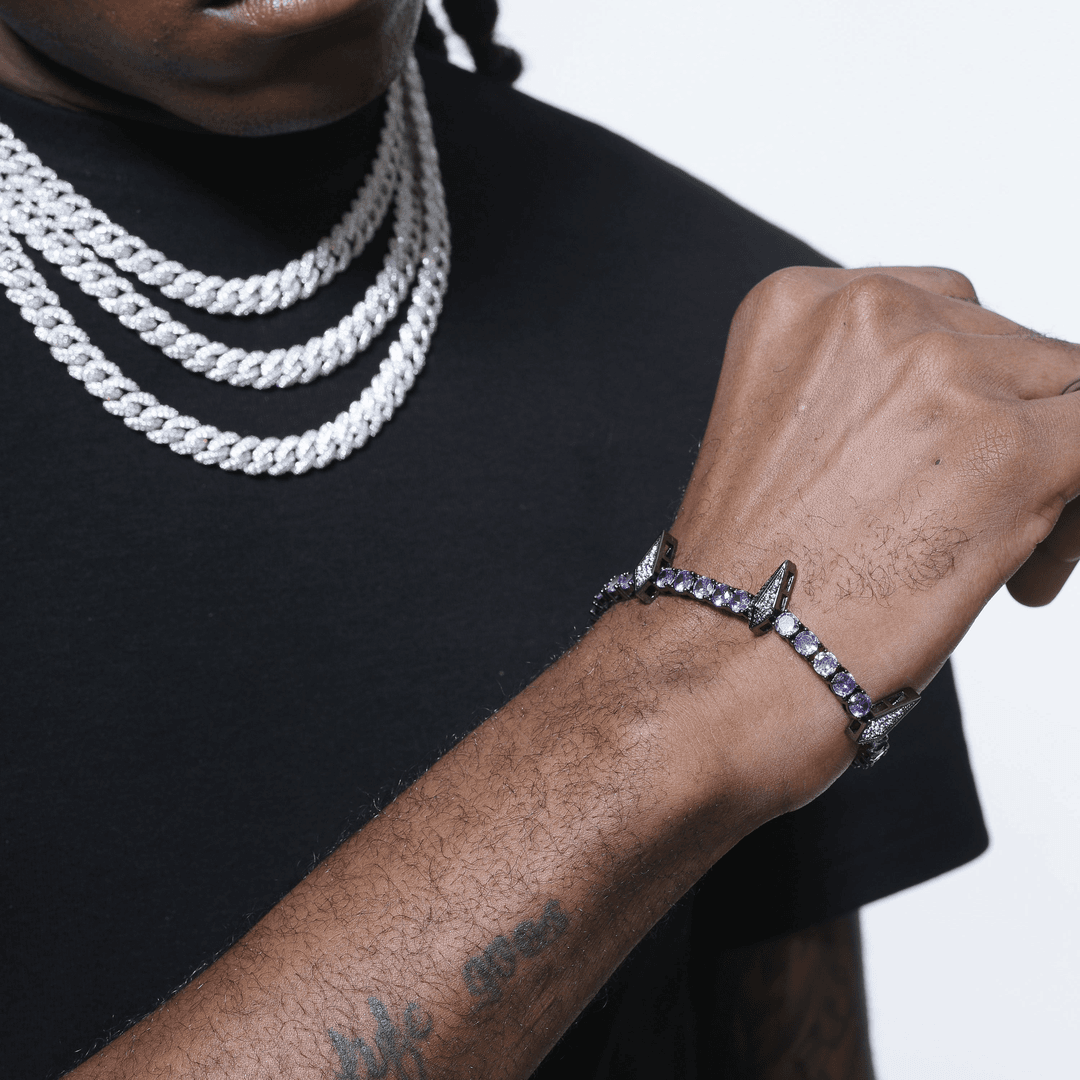 [LUMI47] Black Panther Tennis Bracelet, AAAAA+ Premium CZ Iced out Bracelet (Multi Color Available), Ideal Gift option