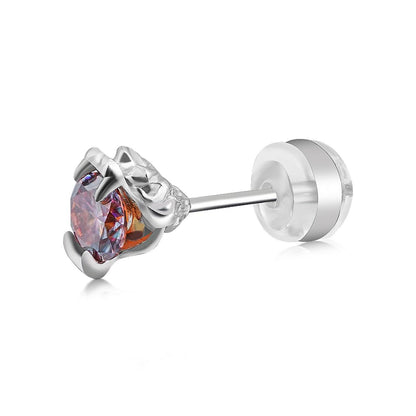 [LUMI98] Sterling Silver Snakebite Synthetic Moissanite Stud Earrings VVS Clarity + D Color, Earring for Men Women