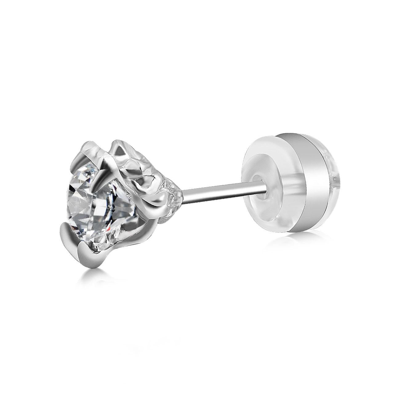 [LUMI98] Sterling Silver Snakebite Synthetic Moissanite Stud Earrings VVS Clarity + D Color, Earring for Men Women