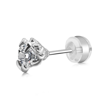 [LUMI98] Sterling Silver Snakebite Synthetic Moissanite Stud Earrings VVS Clarity + D Color, Earring for Men Women