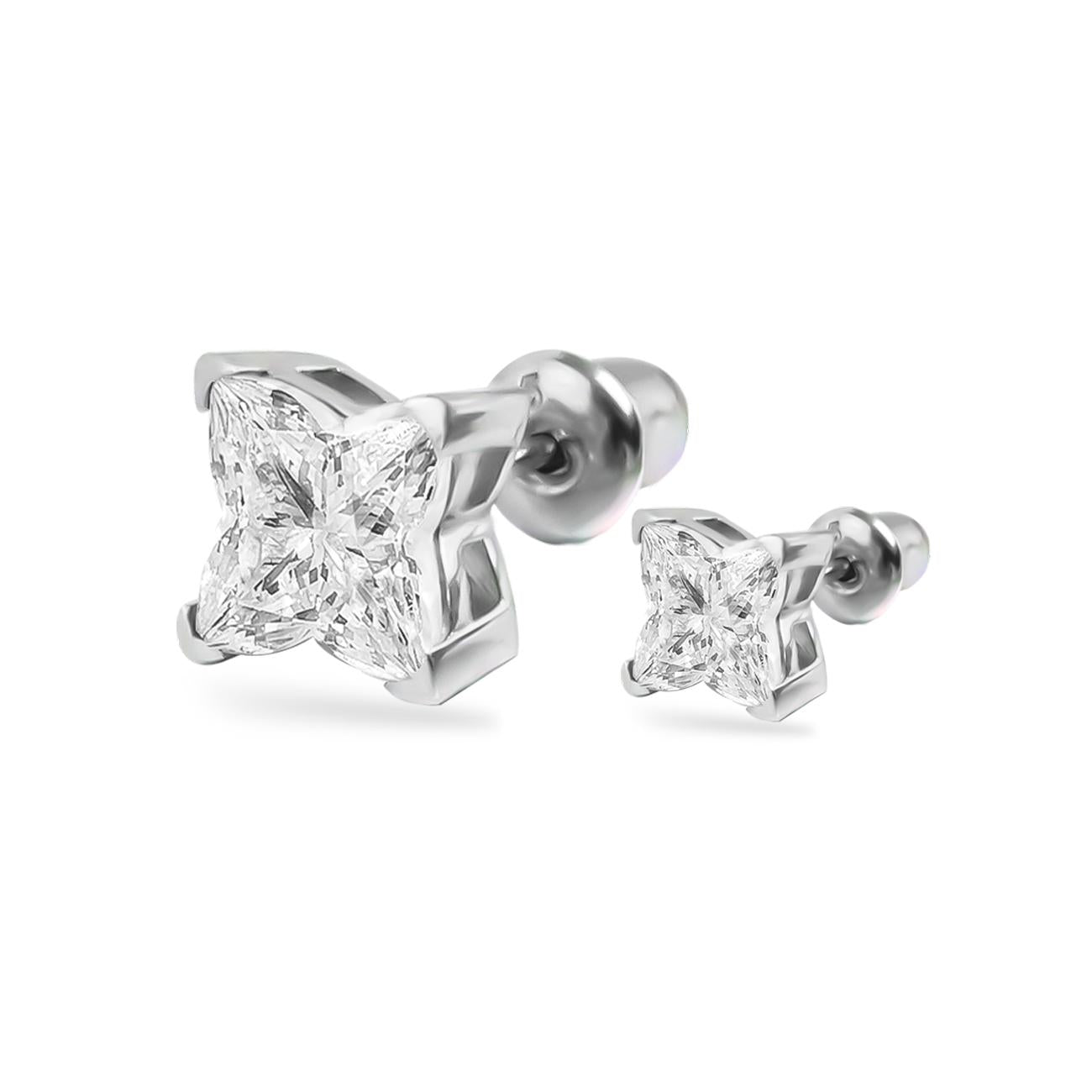 [LUMI26] S925 Sterling Silver Polaris Stud Earrings, Jewelry for Men Women, Men's Earring
