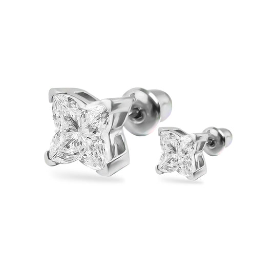 [LUMI26] S925 Sterling Silver Polaris Stud Earrings, Jewelry for Men Women, Men's Earring