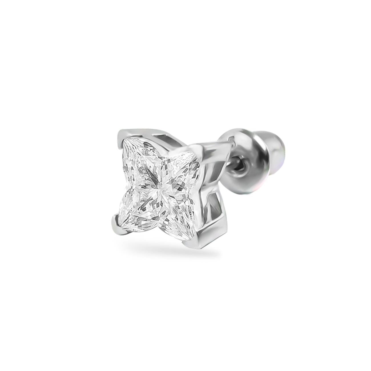 [LUMI26] S925 Sterling Silver Polaris Stud Earrings, Jewelry for Men Women, Men's Earring
