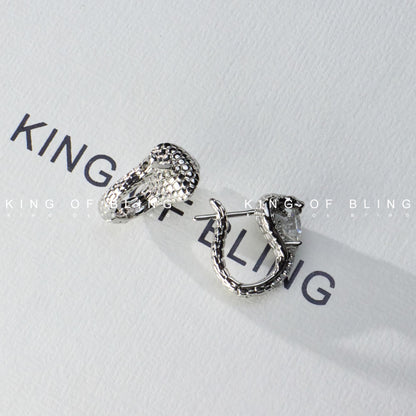 [LUMI15] Real Synthetic Moissanite King Cobra Earring