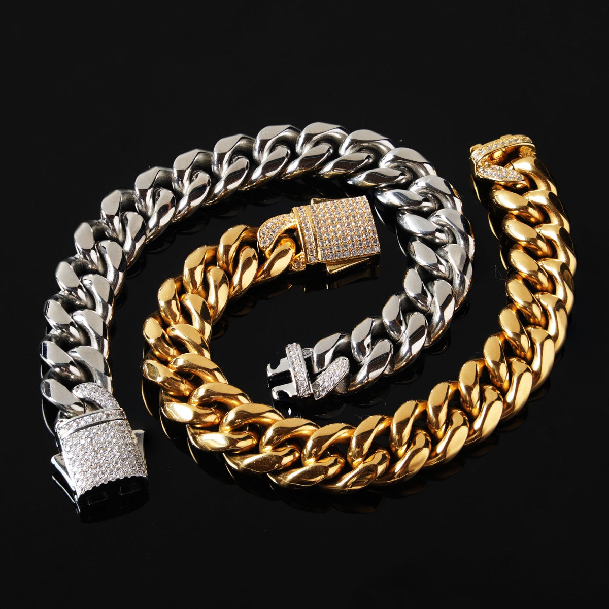 [LUMI53] Bracelet à maillons cubains pour homme, bijou hip-hop unisexe pour homme et femme, idéal pour les fêtes, de 18 à 71 cm 