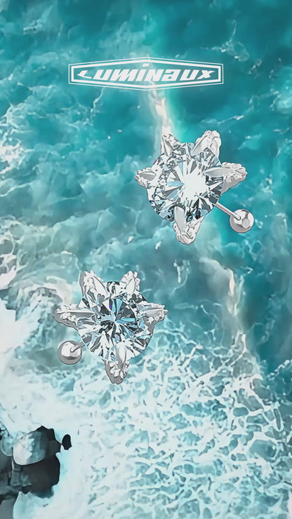 Sterling Silver Maldives Blue Dragon Claw Stud Earrings for Men Women with screw back, D Color VVS Clarity Mossanite Moissanite Mens Earrings Stud Jewelry for Women Men,  Birthday Gifts